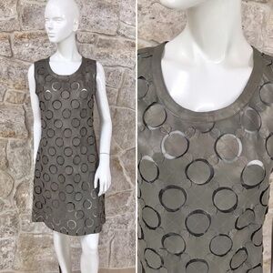 Fantastic Circle Cutout Leather Dress with Sheer Mesh Size Medium